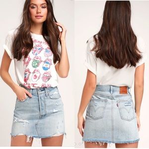 Levi’s deconstructed vintage look denim mini skirt